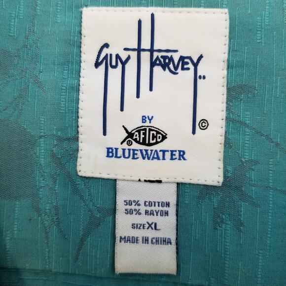 Guy Harvey by Aftco Bluewater Men's Short Sleeve Button Up Shirt Size XL - Picture 3 of 6